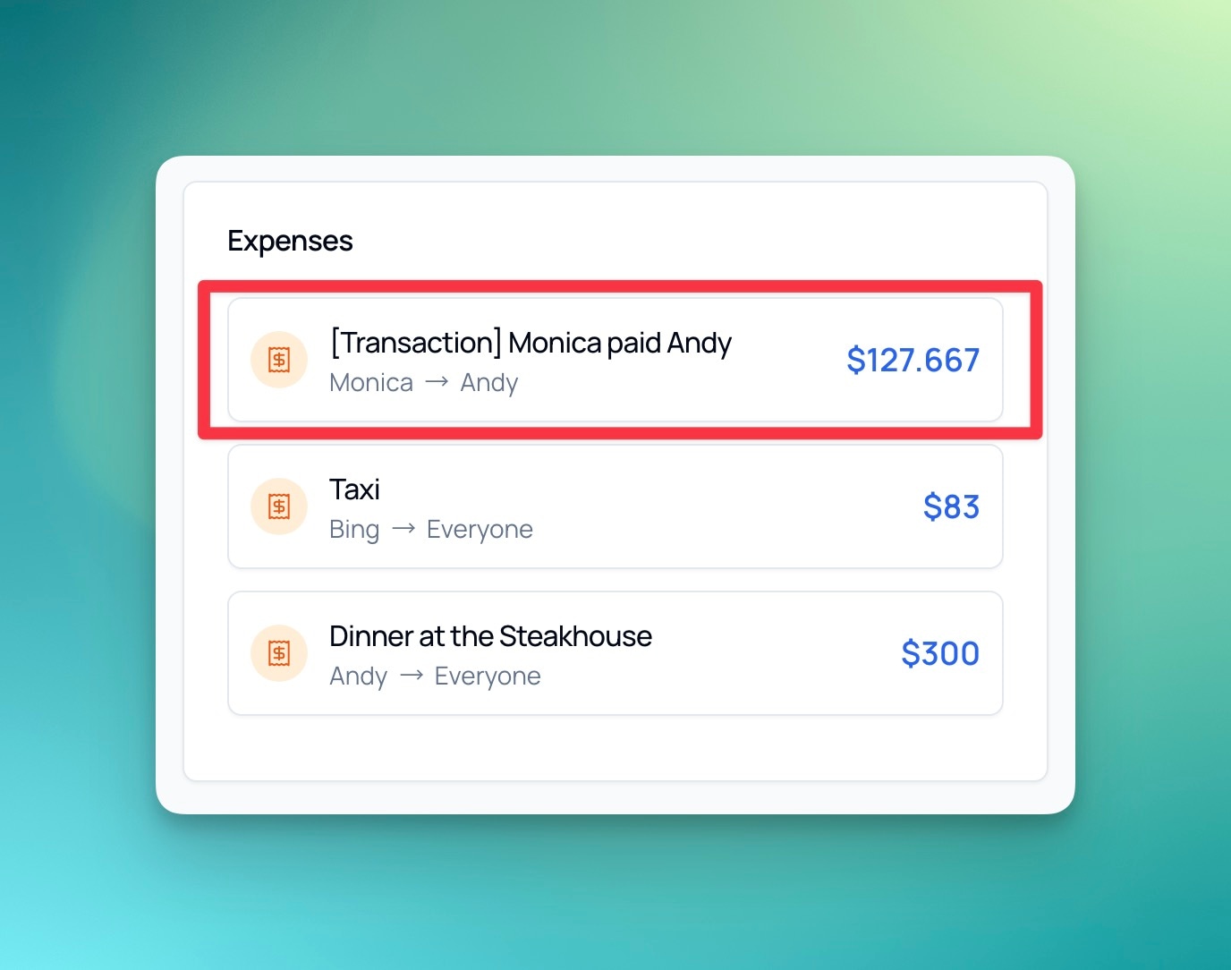 Screenshot showing the Mark as Paid feature in LiteSplit